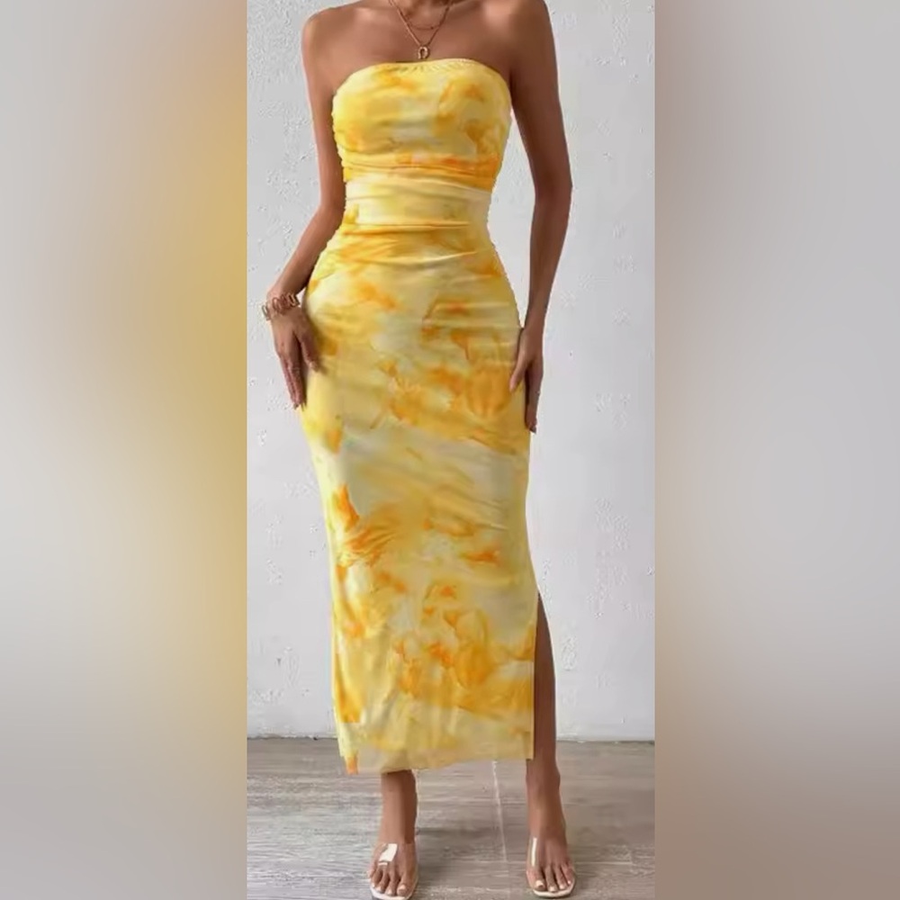 Yellow tube dress